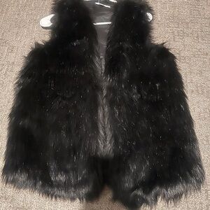 Black Faux Fur Vest